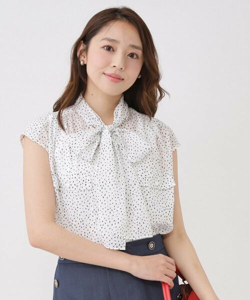 COUP DE CHANCE / クードシャンス シャツ・ブラウス | 【手洗い可】シアーボウタイブラウス（オフホワイト(103)）