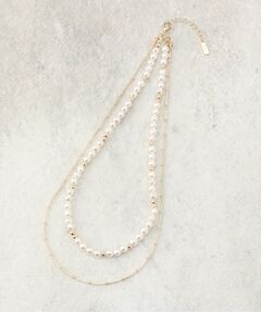 COUP DE CHANCE / クードシャンス ネックレス・ペンダント・チョーカー | ニュアンスフェイクパールレイヤード／2連ネックレス／取り外し可能