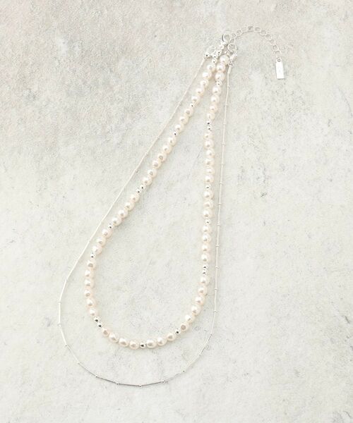 COUP DE CHANCE / クードシャンス ネックレス・ペンダント・チョーカー | ニュアンスフェイクパールレイヤード／2連ネックレス／取り外し可能 | 詳細1