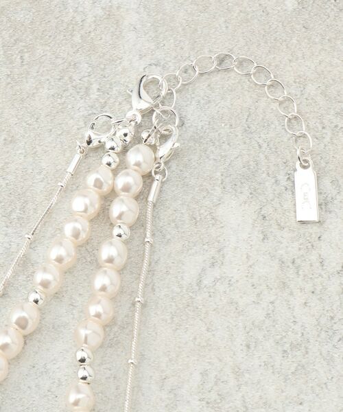COUP DE CHANCE / クードシャンス ネックレス・ペンダント・チョーカー | ニュアンスフェイクパールレイヤード／2連ネックレス／取り外し可能 | 詳細3