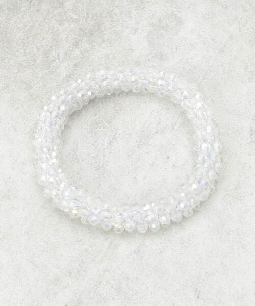 COUP DE CHANCE / クードシャンス ヘアアクセサリー | 【華やか】グラスビーズゴム（ホワイト(002)）