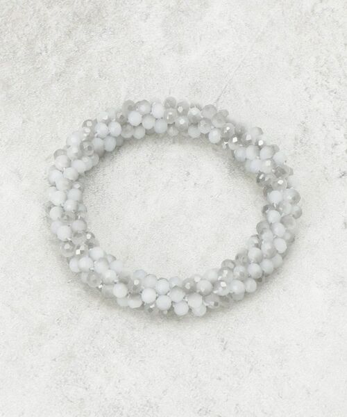 COUP DE CHANCE / クードシャンス ヘアアクセサリー | 【華やか】グラスビーズゴム（グレー(012)）