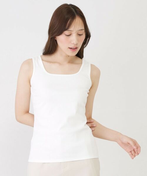COUP DE CHANCE / クードシャンス キャミソール・チューブトップ | 【手洗い可／日本製／前後2way】テレコタンクトップ | 詳細1