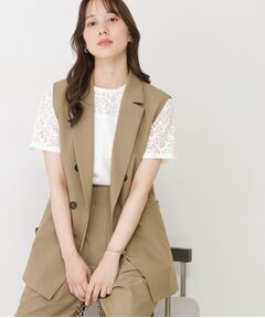 COUP DE CHANCE / クードシャンス テーラードジャケット | 【手洗い可／日本製／セットアップ可】ベルト付きテーラードジレ