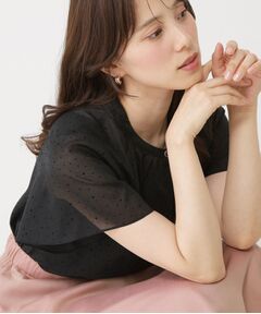 COUP DE CHANCE / クードシャンス シャツ・ブラウス | 【手洗い可／日本製】ドット柄フロッキープリントブラウス