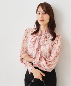 COUP DE CHANCE / クードシャンス シャツ・ブラウス | 【手洗い可／日本製/一枚着/ジャケットイン】レオパード柄ボウタイブラウス
