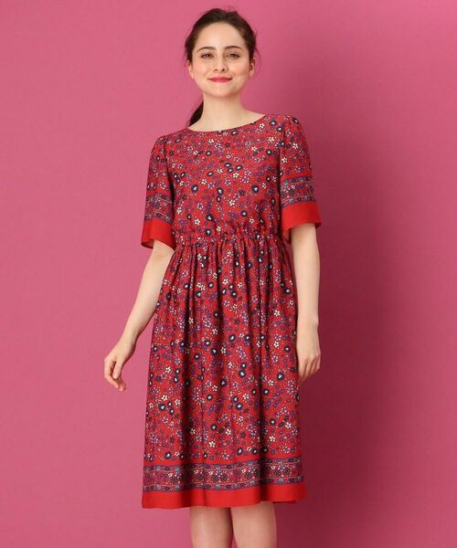 セール 手洗い可 レトロフラワーワンピース ミニ丈 ひざ丈ワンピース Couture Brooch クチュールブローチ ファッション通販 タカシマヤファッションスクエア