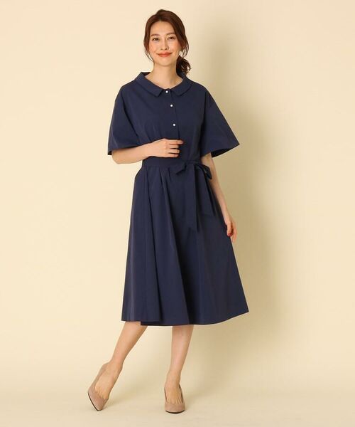 セール 手洗い可 衿つきフェイクパールボタンワンピース ミニ丈 ひざ丈ワンピース Couture Brooch クチュールブローチ ファッション通販 タカシマヤファッションスクエア