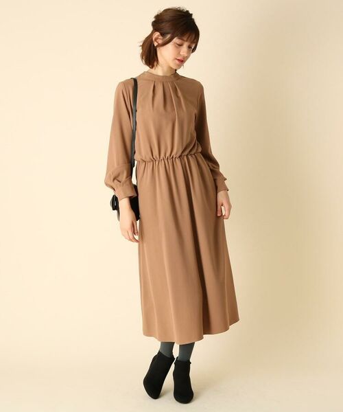 セール バンドカラーギャザーワンピース ミニ丈 ひざ丈ワンピース Couture Brooch クチュールブローチ ファッション通販 タカシマヤファッションスクエア