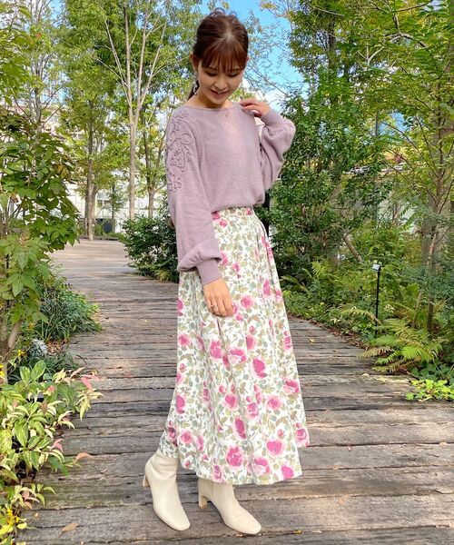 セール アンゴラ混 ふわっと華やぐ 主役級フラワー刺繍ニット Web 一部店舗限定 ニット セーター Couture Brooch クチュールブローチ ファッション通販 タカシマヤファッションスクエア