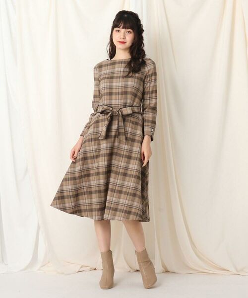 セール チェック柄フィットアンドフレアワンピース スカート Couture Brooch クチュールブローチ ファッション通販 タカシマヤファッションスクエア