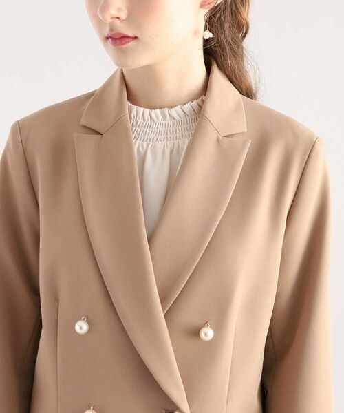 Couture Brooch / クチュールブローチ テーラードジャケット | 【フェイクパールボタンが華やかさを添える。】ダブルブレストジャケット | 詳細29