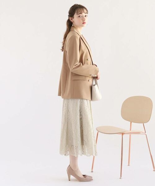 Couture Brooch / クチュールブローチ テーラードジャケット | 【フェイクパールボタンが華やかさを添える。】ダブルブレストジャケット | 詳細3