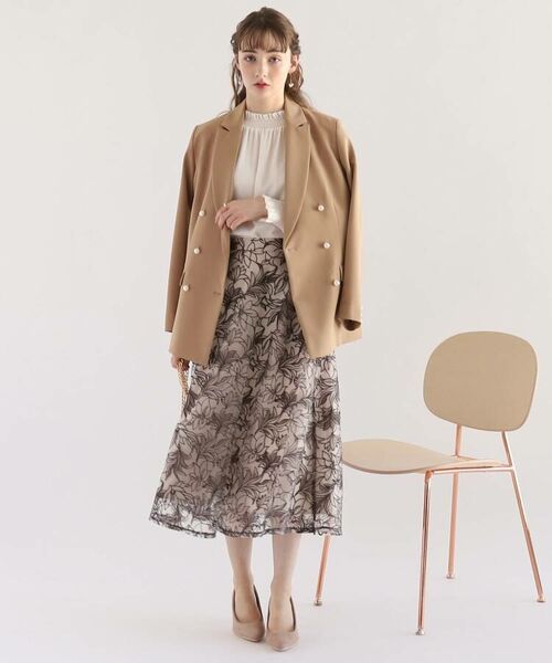 Couture Brooch / クチュールブローチ テーラードジャケット | 【フェイクパールボタンが華やかさを添える。】ダブルブレストジャケット | 詳細6