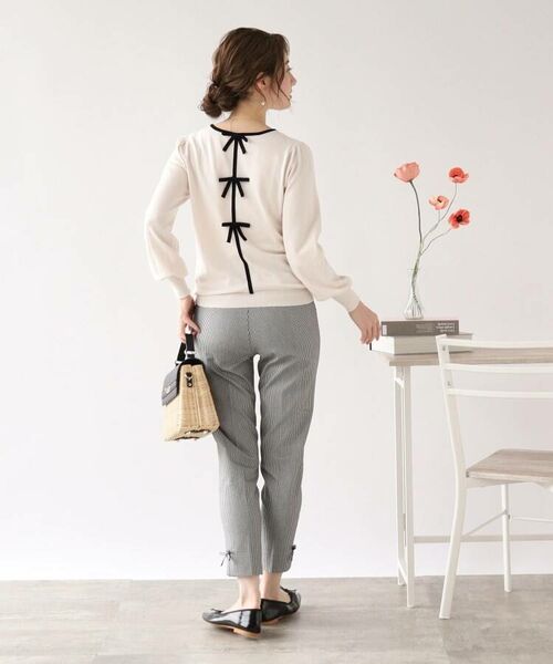 Couture Brooch / クチュールブローチ ニット・セーター | 【後ろ姿も可愛く】配色バックリボン | 詳細2