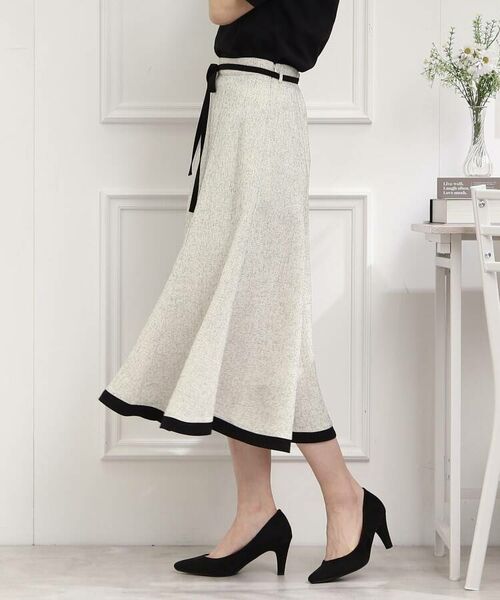Couture Brooch / クチュールブローチ スカート | 【きちんと見え、着映えスカート】サマーツィードフレアスカート | 詳細16