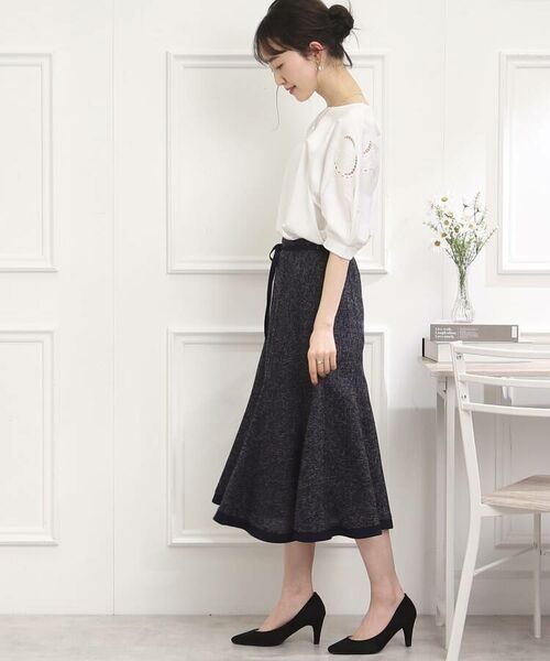 Couture Brooch / クチュールブローチ スカート | 【きちんと見え、着映えスカート】サマーツィードフレアスカート | 詳細2