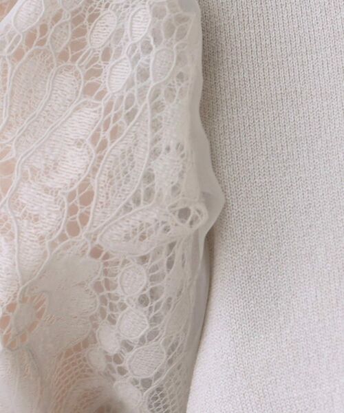Couture Brooch / クチュールブローチ ニット・セーター | 【ふんわりシアーなパフ袖で華奢見え。】オーガンレース袖ニット | 詳細30