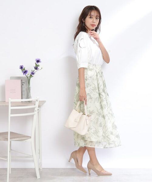 Couture Brooch / クチュールブローチ スカート | INCEDE メッシュレース花柄プリントスカート | 詳細2