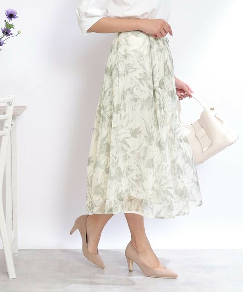 Couture Brooch / クチュールブローチ スカート | INCEDE メッシュレース花柄プリントスカート | 詳細5