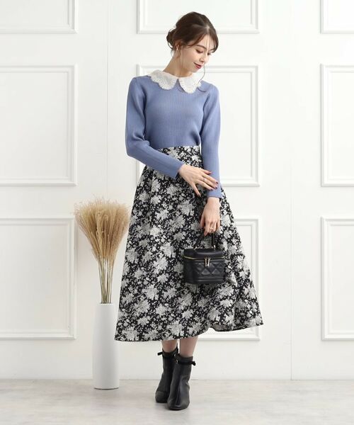 Couture Brooch / クチュールブローチ ニット・セーター | 【大人クラシカルな華やかニット】レース衿リブニット | 詳細22