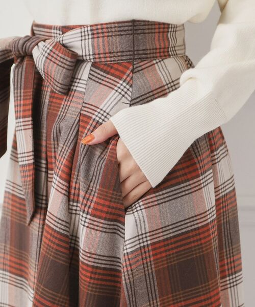 Couture Brooch / クチュールブローチ スカート | 【リボン付け外し2WAY】起毛チェックタックボリュームスカート | 詳細21