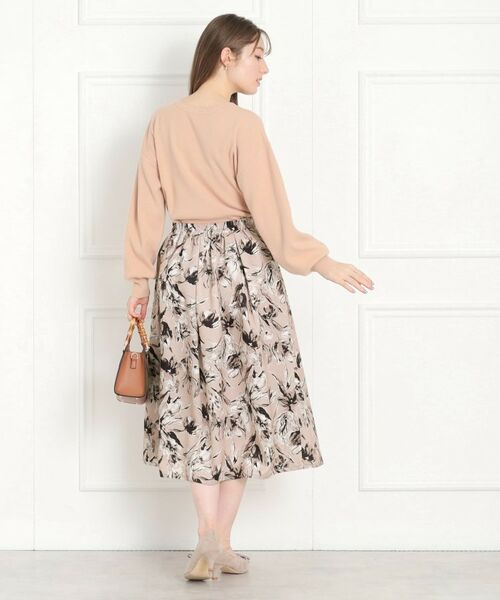 Couture Brooch / クチュールブローチ スカート | 【オトナの着映えスカート】グログランフラワープリントスカート | 詳細10