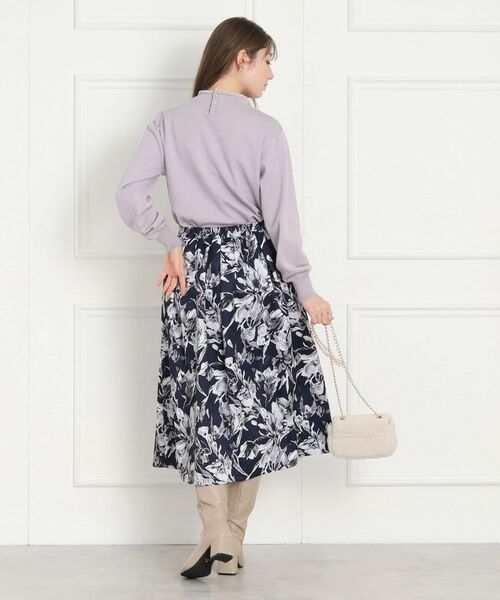 Couture Brooch / クチュールブローチ スカート | 【オトナの着映えスカート】グログランフラワープリントスカート | 詳細17