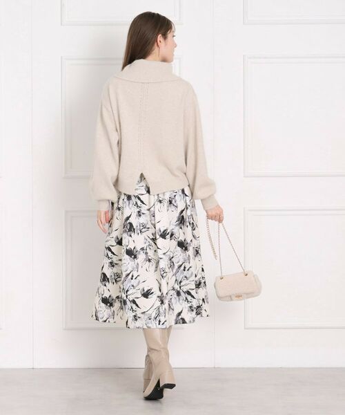 Couture Brooch / クチュールブローチ スカート | 【オトナの着映えスカート】グログランフラワープリントスカート | 詳細3