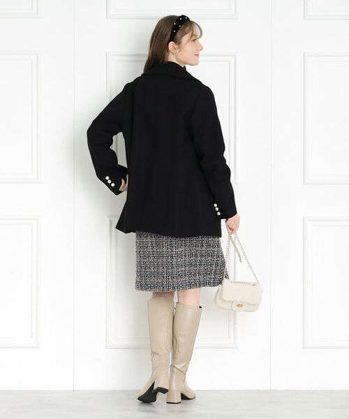 Couture Brooch / クチュールブローチ ピーコート | 【ふっくら軽く、暖かい】パール調ボタンPコート | 詳細19