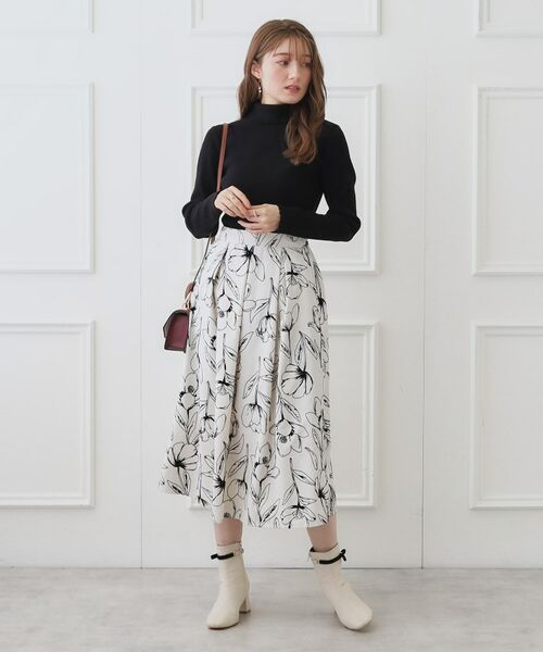 Couture Brooch / クチュールブローチ スカート | フラワーフロッキープリントスカート | 詳細16