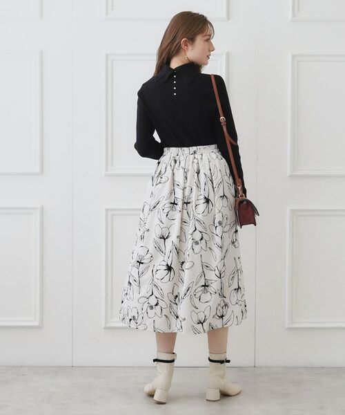 Couture Brooch / クチュールブローチ スカート | フラワーフロッキープリントスカート | 詳細6