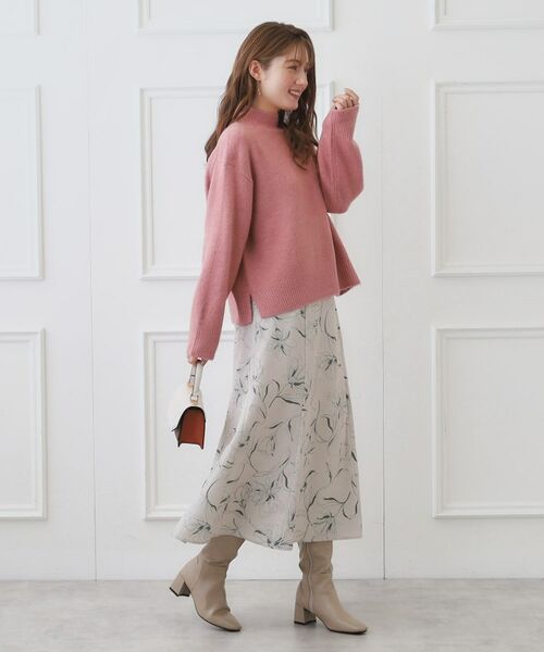 Couture Brooch / クチュールブローチ スカート | 起毛コールフラワープリントスカート | 詳細1