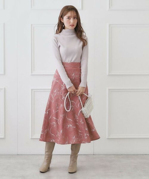 Couture Brooch / クチュールブローチ スカート | 起毛コールフラワープリントスカート | 詳細4