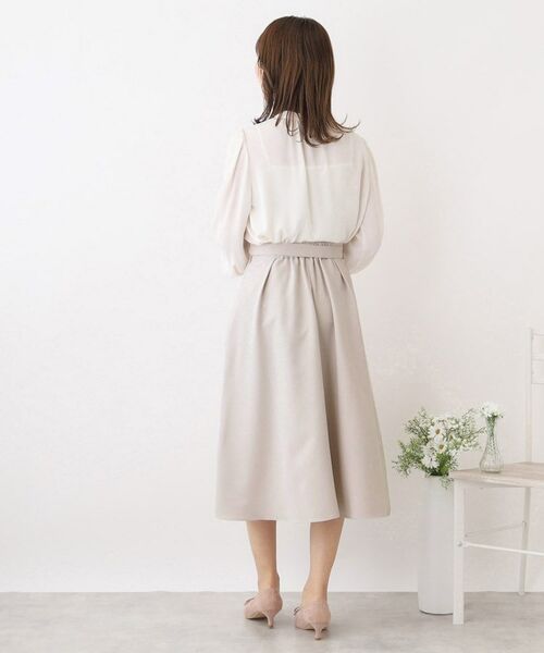 Couture Brooch / クチュールブローチ スカート | 【セットアップ可能/セレモニーシーン/お仕事にも】リボン付きタックフレアスカート | 詳細5