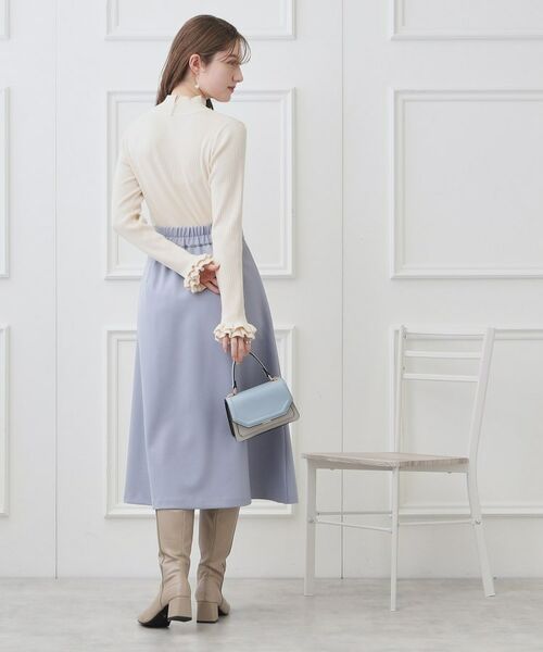 Couture Brooch / クチュールブローチ ニット・セーター | バックフェイクパール袖口フリルハイネックニット | 詳細3