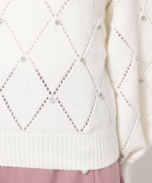 Couture Brooch / クチュールブローチ ニット・セーター | 透かしアーガイルビジューニット | 詳細18