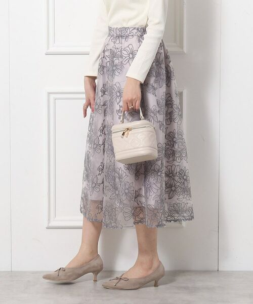 Couture Brooch / クチュールブローチ スカート | 【チュール×刺繍の華やかスカート】エンブロフルールスカート | 詳細5