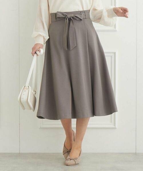 Couture Brooch / クチュールブローチ スカート | 【リボン付け外し2WAY】リボンベルト付きフレアスカート | 詳細15