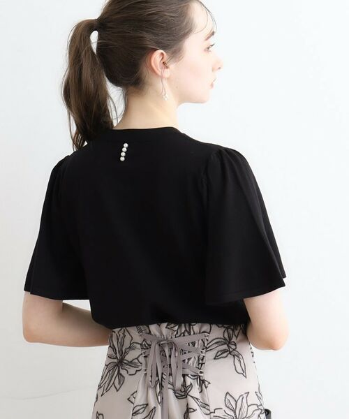 Couture Brooch / クチュールブローチ ニット・セーター | 【接触冷感/UV/洗える】バックパール調デザイン 袖フレアニット | 詳細15