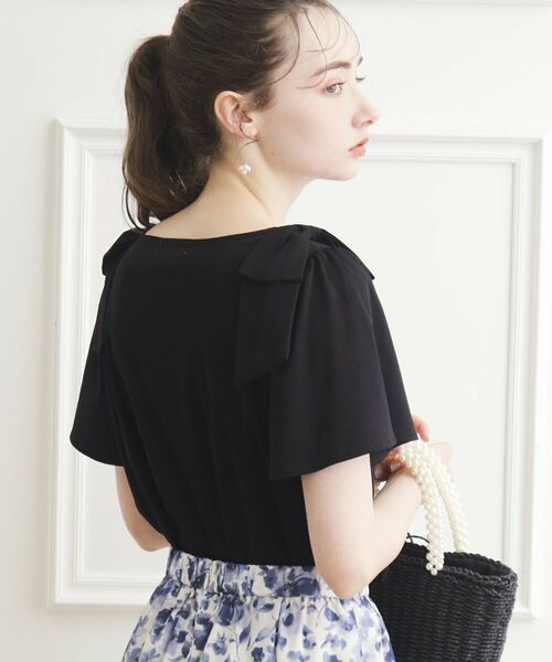 Couture Brooch / クチュールブローチ カットソー | 【接触冷感/UV】肩リボンフレアーTシャツ | 詳細21