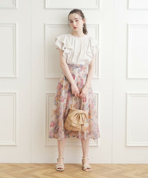 Couture Brooch / クチュールブローチ スカート | 【甘すぎない大人の花柄】Summerオーガンフルールスカート | 詳細18