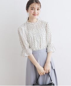 【洗える】シャーリングシアーブラウス