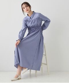 シャーリングシャツワンピース