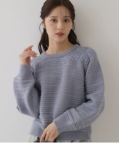 Couture Brooch / クチュールブローチ ニット・セーター | 【レディな華やかニット】エンブロフラワーニット