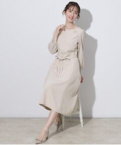 Couture Brooch / クチュールブローチ ロング・マキシ丈ワンピース | 【セレモニーシーン・おでかけにも】袖レースAラインワンピース