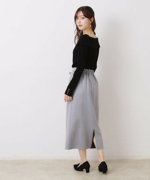 Couture Brooch / クチュールブローチ ニット・セーター | 【華奢見え・フェミニン】変形カラーリブニット | 詳細17