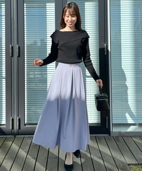 Couture Brooch / クチュールブローチ ニット・セーター | 【華奢見え・フェミニン】変形カラーリブニット | 詳細27