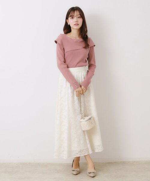 Couture Brooch / クチュールブローチ ニット・セーター | 【華奢見え・フェミニン】変形カラーリブニット | 詳細29