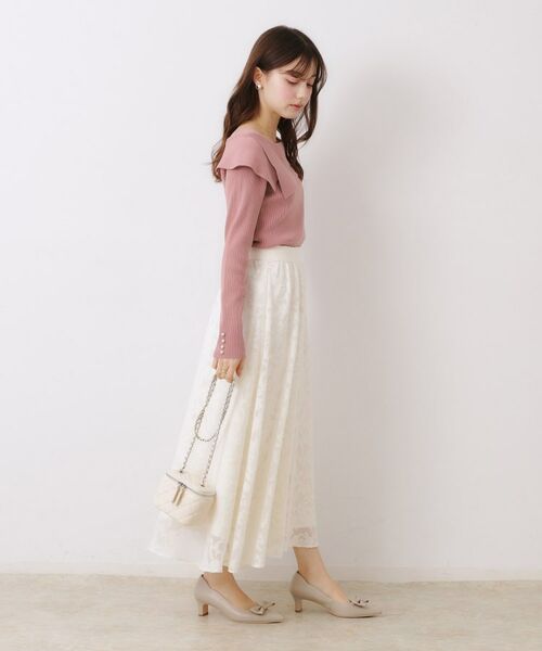 Couture Brooch / クチュールブローチ ニット・セーター | 【華奢見え・フェミニン】変形カラーリブニット | 詳細30